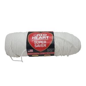 Red Heart Super Saver Worsted Yarn White 4 ply Medium 100% Acrylic